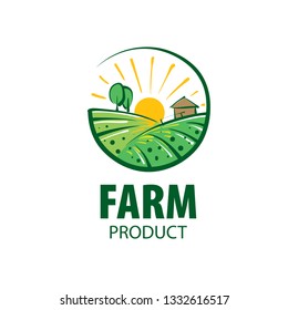 Logo with the image of the field for farms. Vector illustration