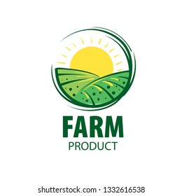 Logo with the image of the field for farms. Vector illustration