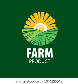Logo with the image of the field for farms. Vector illustration