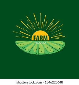 Logo with the image of the field for farms. Vector illustration