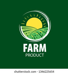 Logo with the image of the field for farms. Vector illustration