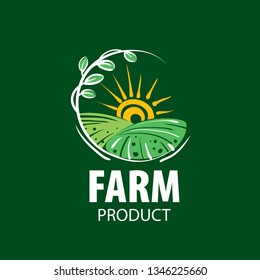 Logo with the image of the field for farms. Vector illustration