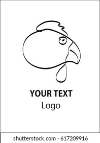Logo image head rooster, vector illustration