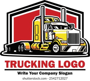 A logo with an image of a large truck, suitable for the logo of a company engaged in expeditionary transport or mining companies, and can also be used for the large truck community