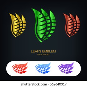 Logo with the image of leafs, Ecologic emblem, Vector Eps 10