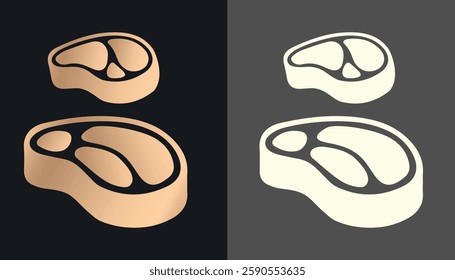 logo image of pieces of beef and goat with a beautiful gold texture on a black and white background