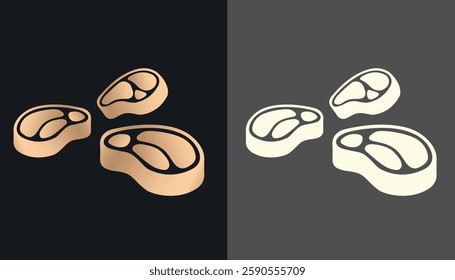 logo image of pieces of beef and goat with a beautiful gold texture on a black and white background