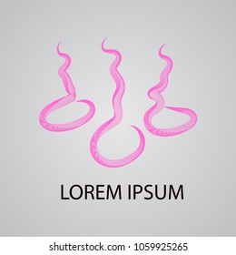 The logo with the image of sperm, especially for clinics of fertilization and other medical institutions
