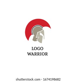 
logo with the image of a warrior helmet