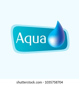 logo with the image of water, a drop of liquid, an element of industrial design, vector image, EPS10