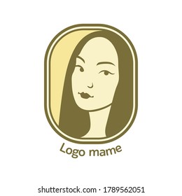 Logo in the image of a young girl. Vector.