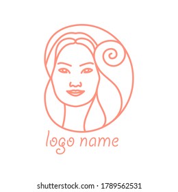 Logo in the image of a young girl. Vector.