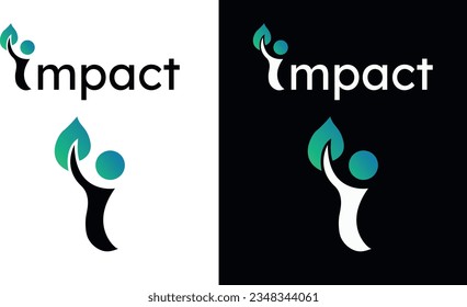 Logo Impact, human and leaf.