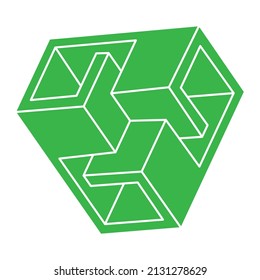 Logo. Impossible shape, optical illusion, vector. Optical art objects. Geometric figure. Line art.