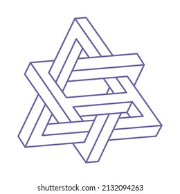 Logo. Impossible shape, optical illusion, vector. Optical art objects. Geometric figures. Line art.