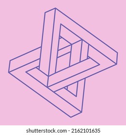 Logo. Impossible shape, optical illusion, vector. Optical art objects. Geometric figures. Line art.
