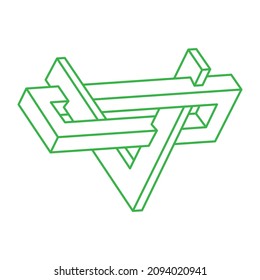 Logotipo. Formas imposibles, ilusión óptica, vector. Objetos de arte óptico. Cifras geométricas. Arte de línea.