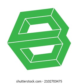 Logotipo. Formas imposibles, ilusión óptica, vector. Objetos de arte óptico. Figura geométrica. Arte de línea.