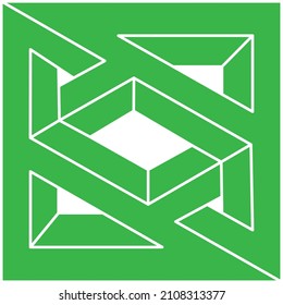 Logo. Impossible shapes, optical illusion, vector. Optical art objects. Geometric figures. Line art.