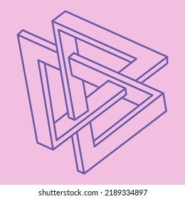 Logo. Impossible shapes, optical illusion, vector. Optical art objects. Geometric figures. Line art.