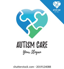 The logo incorporating heart and puzzle, who are one unit to help them bounce back from what they are suffering now. This logo is suitable for treatment and intervention services for autism spectrum.