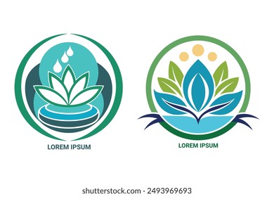 A logo incorporating natural elements like leaves, flowers, or water, symbolizing harmony and rejuvenation. Ideal for eco-friendly or holistic spas.