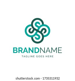logo of infinite line forming s letter, vector design, fully editable