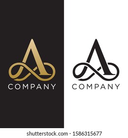 A LOGO infinity luxury design premium vector 