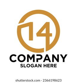 LOGO WITH INITIAL 14 INSIDE THE CIRCLE