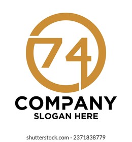 LOGO CON INICIAL 7 4 DENTRO DEL CÍRCULO