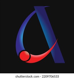 logotipo inicial "A" utilizado para el nombre de la empresa, vector sencillo con sombra