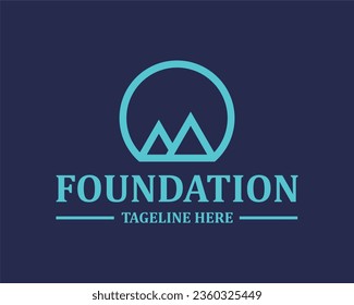 Logo A initial AA with circle design 