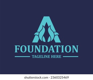 Logo A initial AA flower edition 