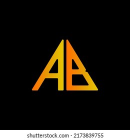 Logo initial AB on black background. Flat style icon.