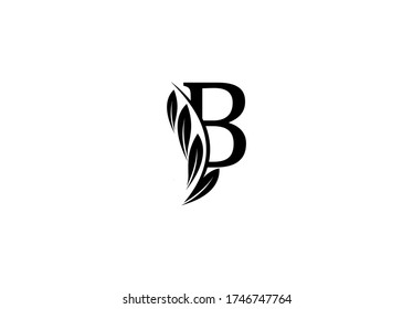 Logo Initial B letter minimalist beauty flourishes monogram