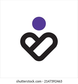 Logo initial B, Love hand