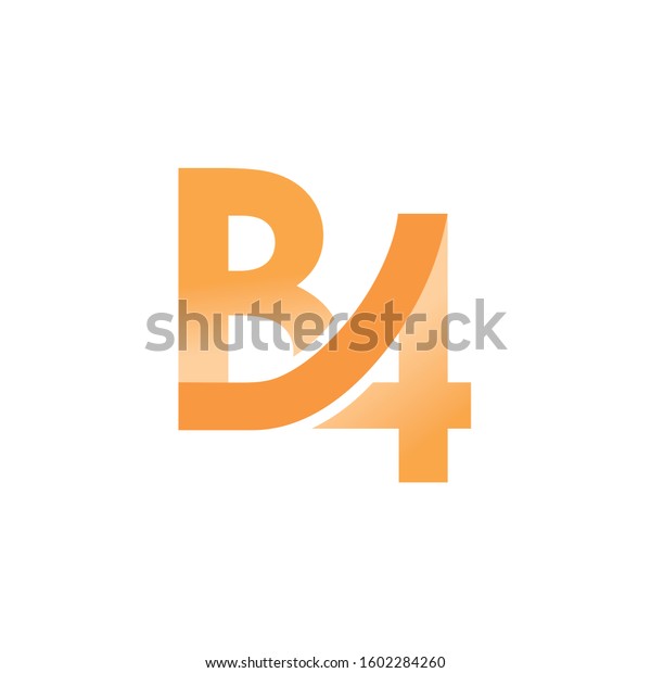 Logo Initial B4 Vector Inspiration Stock Vector (Royalty Free) 1602284260