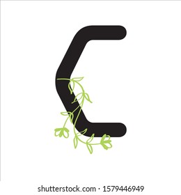 Logo with initial C font letter Vector