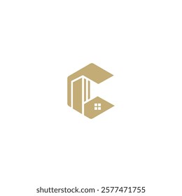 logo initial C house icon technology