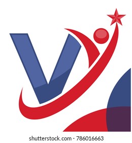 logo initial with the concept of achieving success, with the combination of the letter V