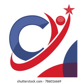 logo initial with the concept of achieving success, with the combination of the letter C
