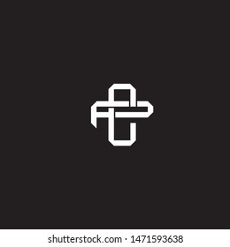 Logo initial CP C P PC monogram locked style with black and white colors