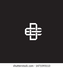 Logo initial DE D E ED monogram locked style with black and white colors