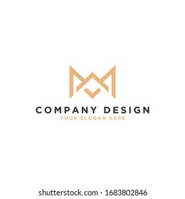 Logo Erstmaliges Design des Buchstabens W. - Vektorillustration