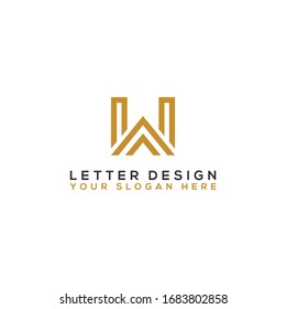 Logo Erstmaliges Design des Buchstabens W. - Vektorillustration