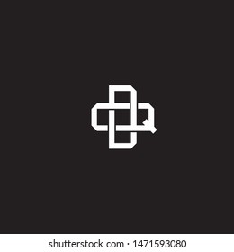 Logo initial DQ D Q QD monogram locked style with black and white colors