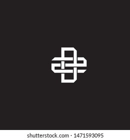 Logo initial DZ D Z ZD monogram locked style with black and white colors