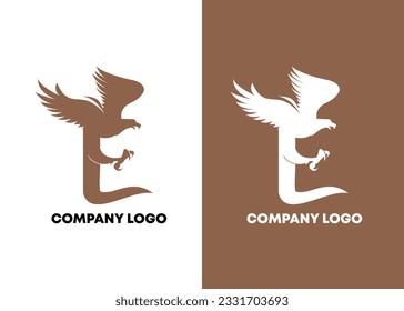 logo initial E combine eagle suitable for your business