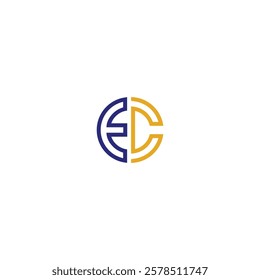 logo initial EC round vector technology
