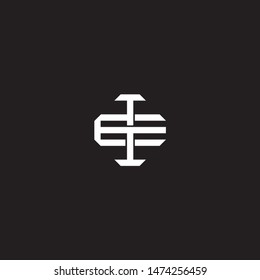 Logo initial IE EI monogram locked style with black and white colors